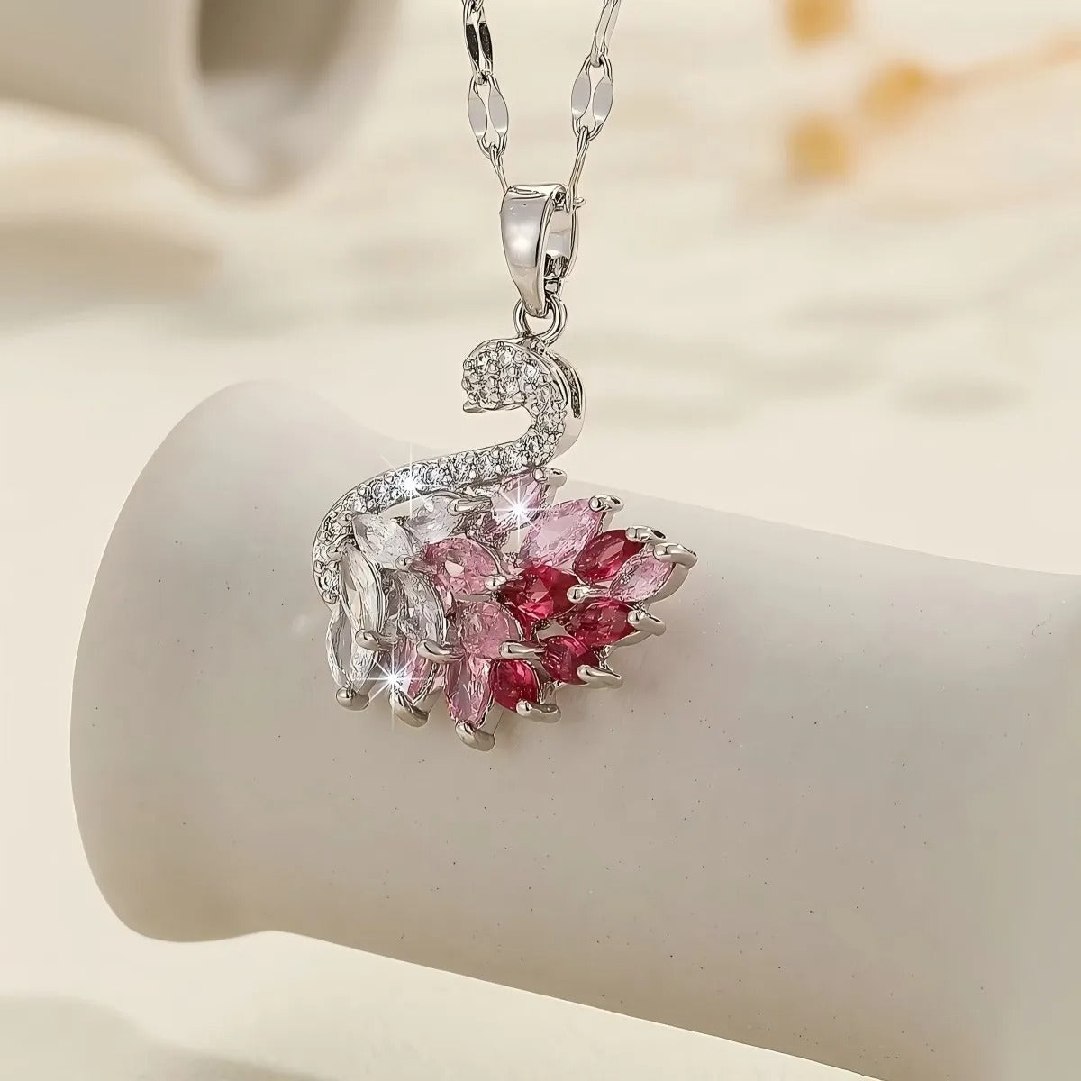 Swan Pendant Necklace for Women – Romantic Zircon Jewelry
