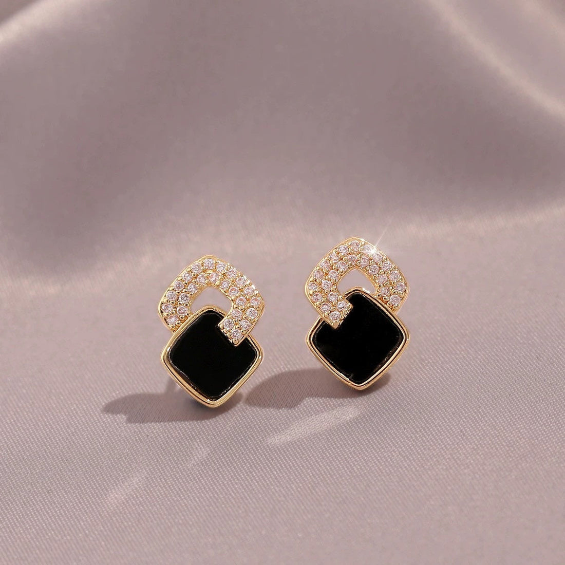 Accessorize with Elegance: The Perfect Mother's Day Gift: Cross Black Square Earrings