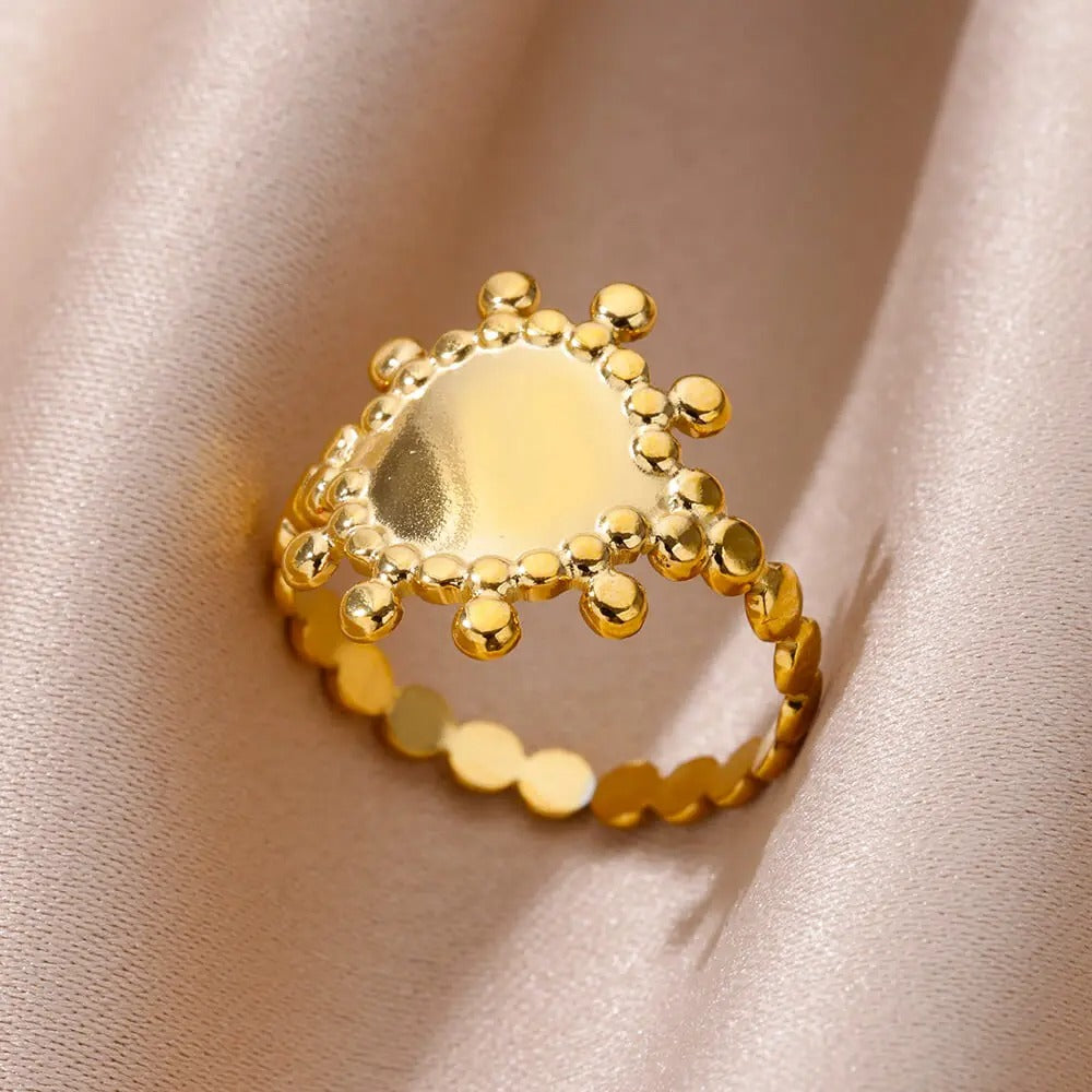 Gold Evil Eye Stainless Steel Ring for Women – Luxury Vintage Gift