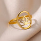 Gold Evil Eye Stainless Steel Ring for Women – Luxury Vintage Gift