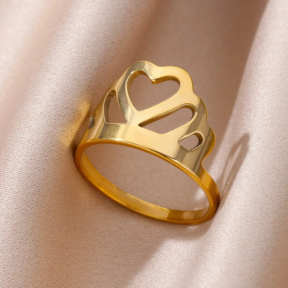 Gold Evil Eye Stainless Steel Ring for Women – Luxury Vintage Gift