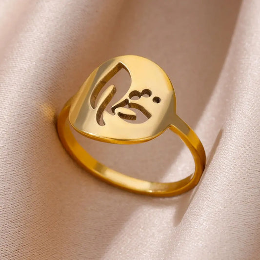 Gold Evil Eye Stainless Steel Ring for Women – Luxury Vintage Gift