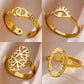 Gold Evil Eye Stainless Steel Ring for Women – Luxury Vintage Gift