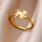 Gold Evil Eye Stainless Steel Ring for Women – Luxury Vintage Gift